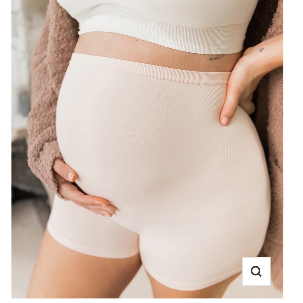 Blanqi Seamless Maternity Over Belly Support Boyshorts NWT